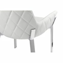 Hot Sale ⌛ Pangea Home Hudson 19.3" Faux Leather Tufted Chair In White/Silver (Set Of 2) 🔔 -Cheap Office Chairs Store 2416773 5 L