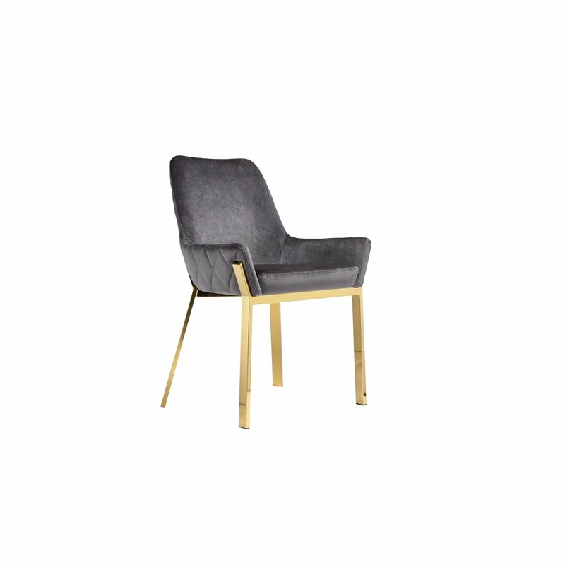 Brand new 🤩 Pangea Home Hudson 19.3" Steel & Velvet Tufted Chair In Gray & Gold (Set Of 2) 🥰 4 Brand new 🤩 Pangea Home Hudson 19.3" Steel & Velvet Tufted Chair In Gray & Gold (Set Of 2) 🥰 - Image 2