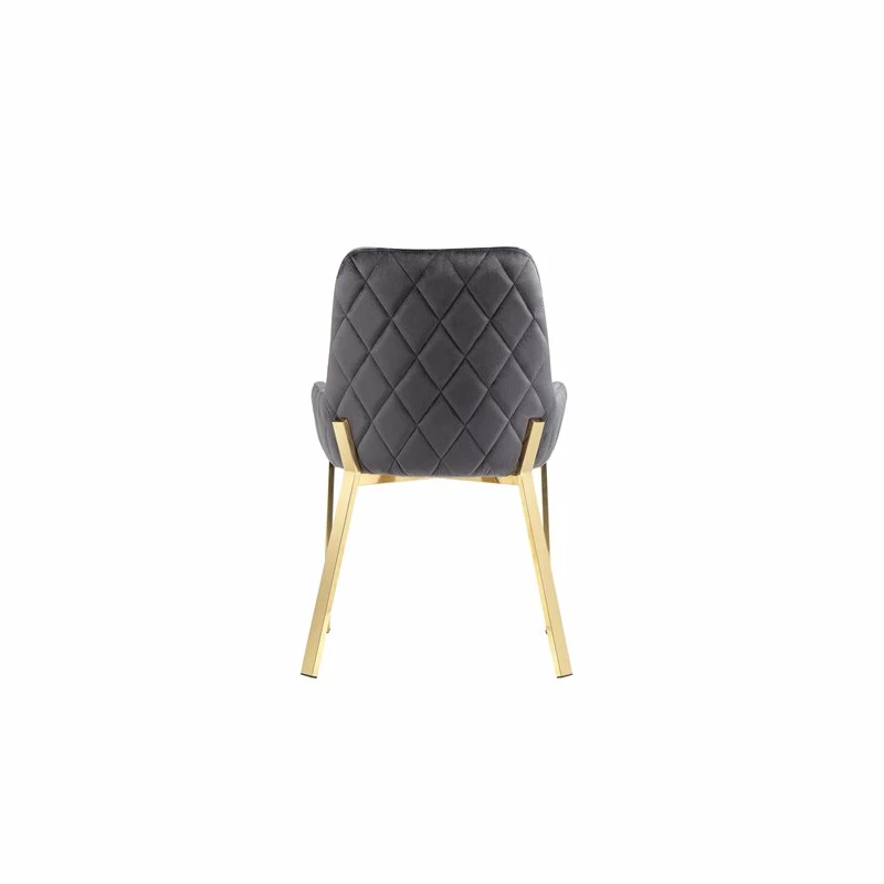 Brand new 🤩 Pangea Home Hudson 19.3" Steel & Velvet Tufted Chair In Gray & Gold (Set Of 2) 🥰 7 Brand new 🤩 Pangea Home Hudson 19.3" Steel & Velvet Tufted Chair In Gray & Gold (Set Of 2) 🥰 - Image 5