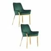 Discount ✨ Pangea Home Hudson 19.3" Steel & Velvet Tufted Chair In Green & Gold (Set Of 2) 🛒 -Cheap Office Chairs Store 2416775 L