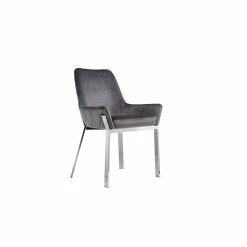 Budget ✔️ Pangea Home Hudson 19.3" Steel & Velvet Tufted Chair In Gray & Silver (Set Of 2) ✔️ -Cheap Office Chairs Store 2416777 1 L