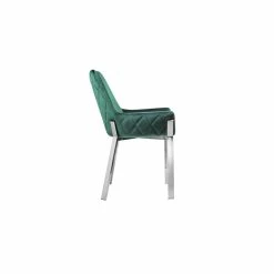 Best Pirce 🥰 Pangea Home Hudson 19.3" Steel & Velvet Tufted Chair In Green & Silver(Set Of 2) 😍 -Cheap Office Chairs Store 2416778 3 L