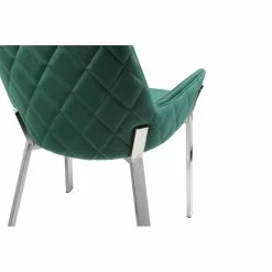 Best Pirce 🥰 Pangea Home Hudson 19.3" Steel & Velvet Tufted Chair In Green & Silver(Set Of 2) 😍 -Cheap Office Chairs Store 2416778 5 L