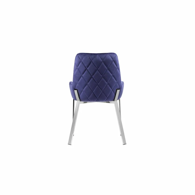 Deals 🥰 Pangea Home Hudson 19.3" Steel & Velvet Tufted Chair In Navy & Silver (Set Of 2) ⭐ 7 Deals 🥰 Pangea Home Hudson 19.3" Steel & Velvet Tufted Chair In Navy & Silver (Set Of 2) ⭐ - Image 5