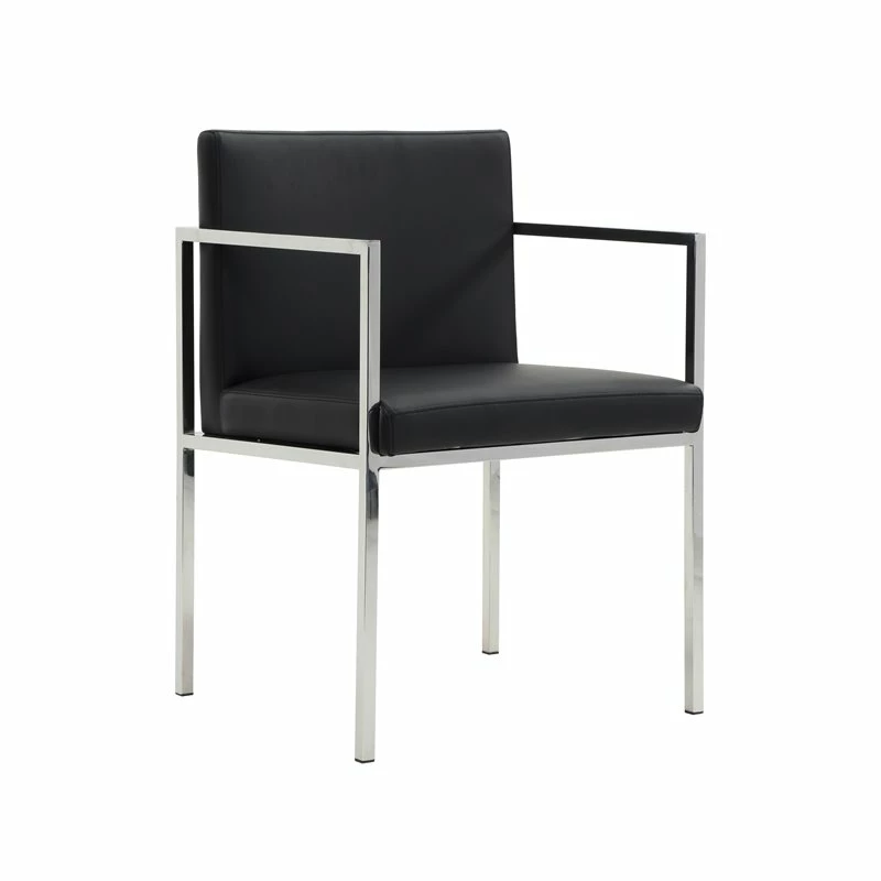 Discount ๐งจ Pangea Home Fred 27.5" Glen Faux Leather Dining Chair In Black (Set Of 2) ๐ 5 Discount ๐งจ Pangea Home Fred 27.5" Glen Faux Leather Dining Chair In Black (Set Of 2) ๐ - Image 3