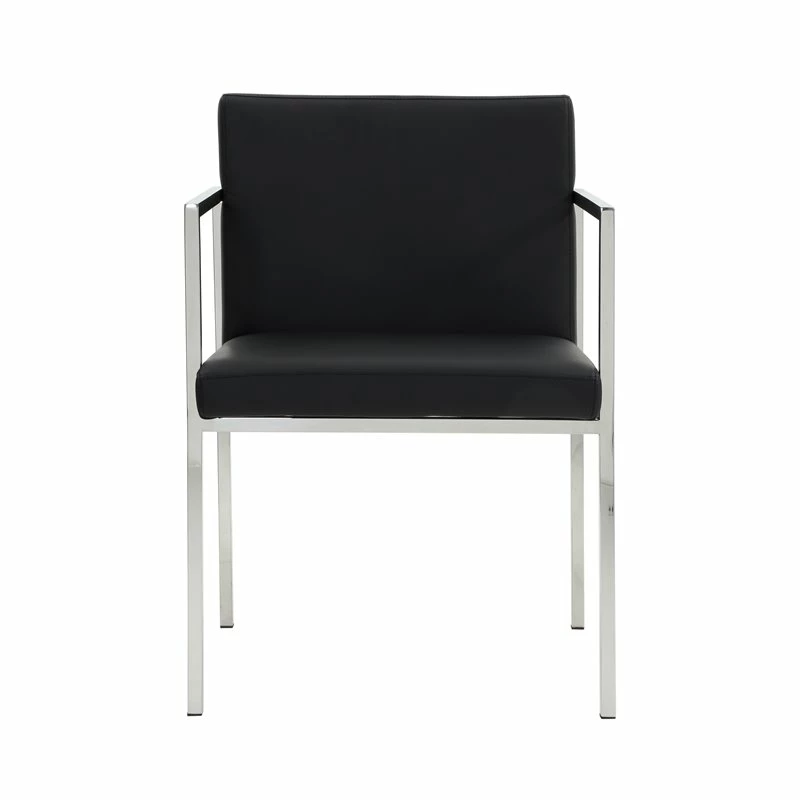 Discount ๐งจ Pangea Home Fred 27.5" Glen Faux Leather Dining Chair In Black (Set Of 2) ๐ 6 Discount ๐งจ Pangea Home Fred 27.5" Glen Faux Leather Dining Chair In Black (Set Of 2) ๐ - Image 4