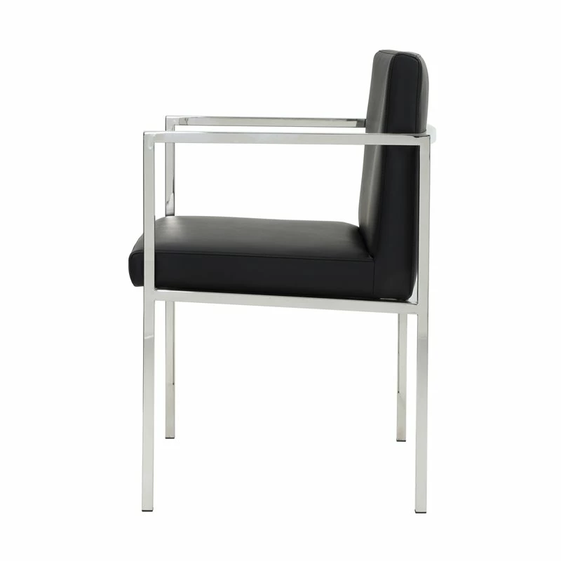 Discount ๐งจ Pangea Home Fred 27.5" Glen Faux Leather Dining Chair In Black (Set Of 2) ๐ 7 Discount ๐งจ Pangea Home Fred 27.5" Glen Faux Leather Dining Chair In Black (Set Of 2) ๐ - Image 5