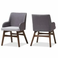 Best reviews of โ๏ธ Bowery Hill Dining Arm Chair In Gray And Walnut (Set Of 2) ๐คฉ