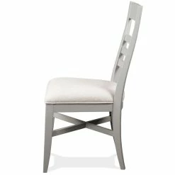 Outlet ✨ Riverside Furniture Osborne Upholstered Wood Ladderback Side Chair In Gray Skies 🎉 -Cheap Office Chairs Store 2417401 1 L