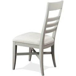 Outlet ✨ Riverside Furniture Osborne Upholstered Wood Ladderback Side Chair In Gray Skies 🎉 -Cheap Office Chairs Store 2417401 L