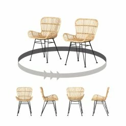 Coupon 🧨 Balka Rattan Dining Chair With Armrests Set Of 2 Rattan And Black South Shore 🔔 -Cheap Office Chairs Store 2419128 12 L