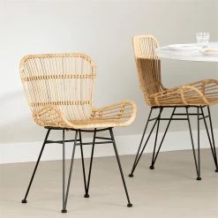 Coupon 🧨 Balka Rattan Dining Chair With Armrests Set Of 2 Rattan And Black South Shore 🔔 -Cheap Office Chairs Store 2419128 4 L