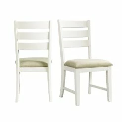 Best Pirce ๐งจ Bowery Hill Ladder Back Side Chair In Cottage White (Set Of 2) โจ
