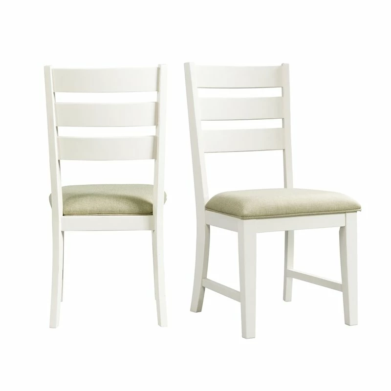 Best Pirce 🧨 Bowery Hill Ladder Back Side Chair In Cottage White (Set Of 2) ✨ 3 Best Pirce 🧨 Bowery Hill Ladder Back Side Chair In Cottage White (Set Of 2) ✨