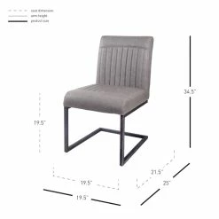 Budget 😀 New Pacific Direct Ronan 19.5" PU Leather Dining Chair In Gray (Set Of 2) 🛒 -Cheap Office Chairs Store 2422260 7 L