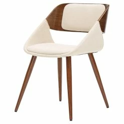 Cheapest 💯 New Pacific Direct Cyprus 19.5" Fabric Chair In Santorini Sand Beige/Walnut ❤️
