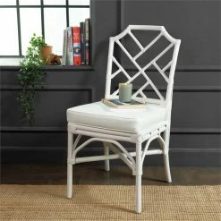 Buy 🔔 New Pacific Direct Kara 21.5" Fabric And Rattan Chair In White (Set Of 2) ⭐ -Cheap Office Chairs Store 2422573 1 L
