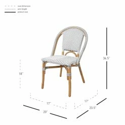 Buy ✨ New Pacific Direct Avignon 18" Rattan Paris Bistro Chair In White (Set Of 2) 🛒 -Cheap Office Chairs Store 2422706 8 L