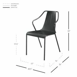 New 🔔 New Pacific Direct Callum 17.5" Metal Chair In Gunmetal Gray (Set Of 4) 🛒 -Cheap Office Chairs Store 2422815 7 L