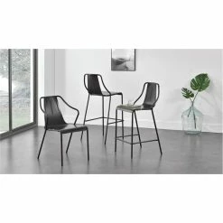 New 🔔 New Pacific Direct Callum 17.5" Metal Chair In Gunmetal Gray (Set Of 4) 🛒 -Cheap Office Chairs Store 2422815 8 L