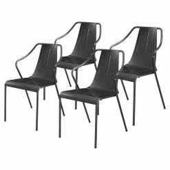 New 🔔 New Pacific Direct Callum 17.5" Metal Chair In Gunmetal Gray (Set Of 4) 🛒