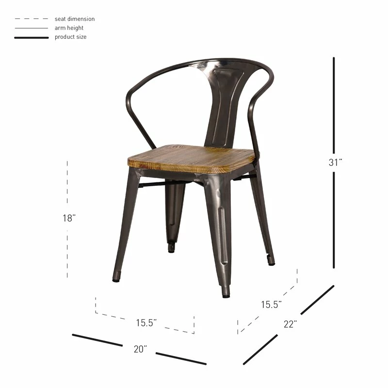 Buy 🔥 New Pacific Direct Metropolis 18" Metal Arm Chair In Gray (Set Of 4) 🥰 4 Buy 🔥 New Pacific Direct Metropolis 18" Metal Arm Chair In Gray (Set Of 4) 🥰 - Image 2