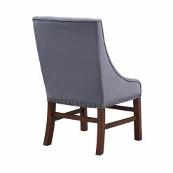 Hot Sale ✔️ Coast To Coast Imports Accent Dining Chair In Blue Gray Upholstery / Brown Frame 😀 -Cheap Office Chairs Store 2432207 2 L
