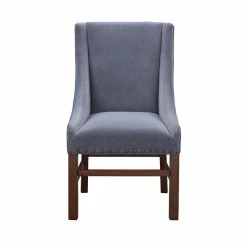 Hot Sale ✔️ Coast To Coast Imports Accent Dining Chair In Blue Gray Upholstery / Brown Frame 😀 -Cheap Office Chairs Store 2432207 3 L