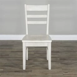 Cheap 😀 Pemberly Row 37" Coastal Wood Ladderback Chair In Marble White 💯 -Cheap Office Chairs Store 2433068 2 L