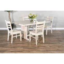 Cheap 😀 Pemberly Row 37" Coastal Wood Ladderback Chair In Marble White 💯 -Cheap Office Chairs Store 2433068 7 L