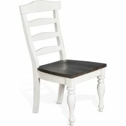 Best Pirce 🌟 Pemberly Row 41" Ladderback Chair With Wood Seat In White 🔔