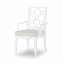 Flash Sale 🤩 Maklaine Modern Lattice Back Arm Chair In White (set Of 2) 💯 -Cheap Office Chairs Store 2433400 5 L