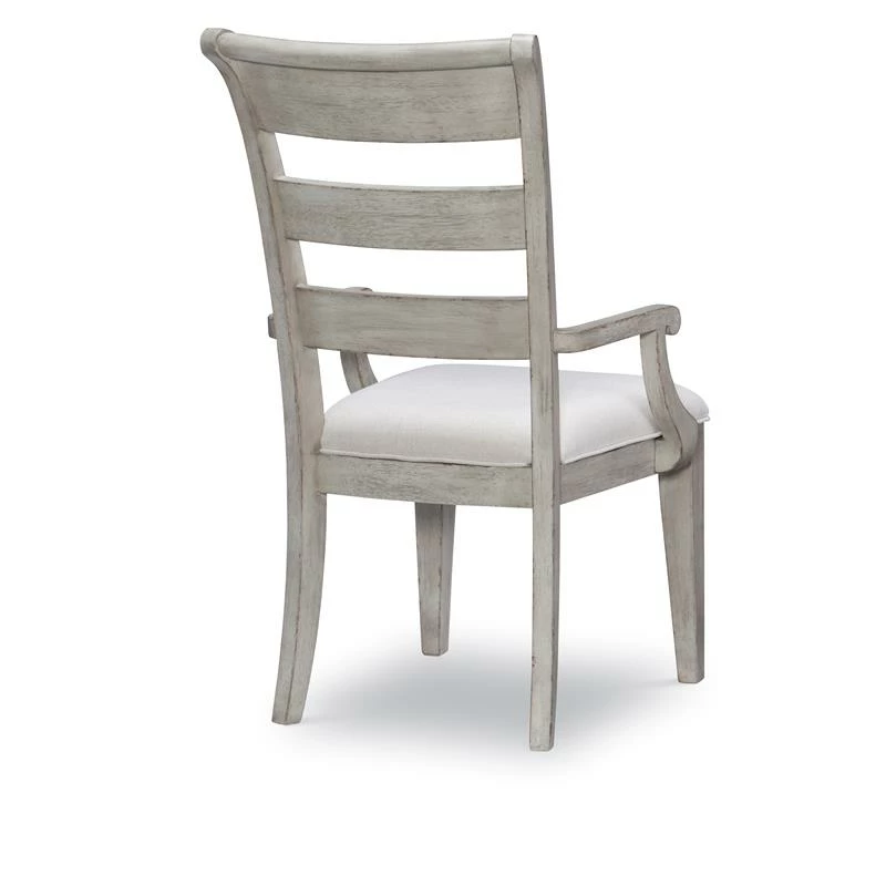 Promo 🎁 Maklaine Ladder Back Arm Chair In Weathered Plank Finish Wood (set Of 2) ✔️ 4 Promo 🎁 Maklaine Ladder Back Arm Chair In Weathered Plank Finish Wood (set Of 2) ✔️ - Image 2