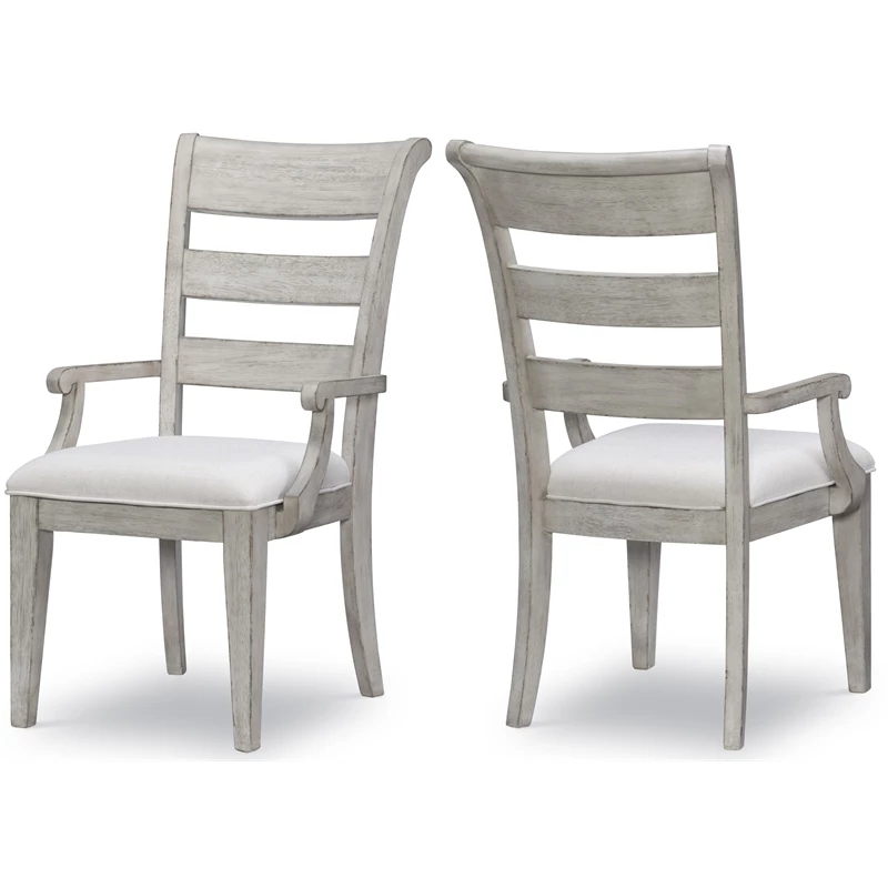 Promo 🎁 Maklaine Ladder Back Arm Chair In Weathered Plank Finish Wood (set Of 2) ✔️ 11 Promo 🎁 Maklaine Ladder Back Arm Chair In Weathered Plank Finish Wood (set Of 2) ✔️ - Image 9