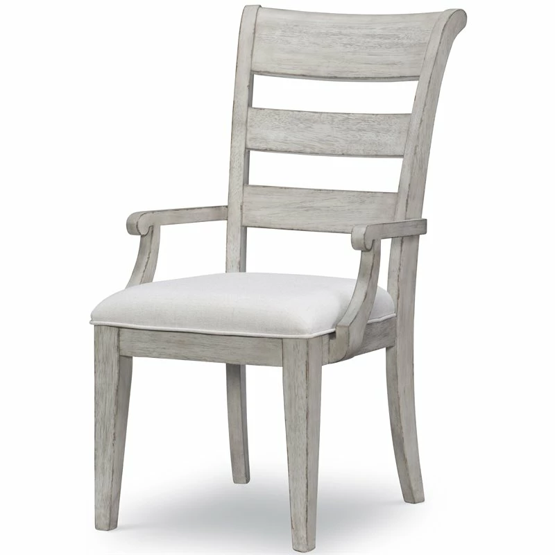 Promo 🎁 Maklaine Ladder Back Arm Chair In Weathered Plank Finish Wood (set Of 2) ✔️ 3 Promo 🎁 Maklaine Ladder Back Arm Chair In Weathered Plank Finish Wood (set Of 2) ✔️