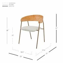 Brand new ❤️ New Pacific Direct Leshia KD Fabric Bamboo Arm Chair In Havana Linen/Natural ❤️ -Cheap Office Chairs Store 2436412 2 L