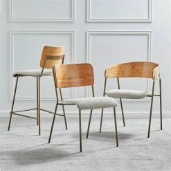 Brand new ❤️ New Pacific Direct Leshia KD Fabric Bamboo Arm Chair In Havana Linen/Natural ❤️ -Cheap Office Chairs Store 2436412 L