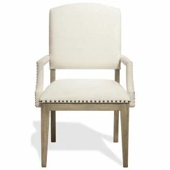 Flash Sale ⭐ Bowery Hill Contemporary Upholstered Dining Arm Chair In Natural ⭐ -Cheap Office Chairs Store 2438371 2 L