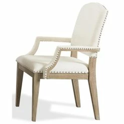 Flash Sale ⭐ Bowery Hill Contemporary Upholstered Dining Arm Chair In Natural ⭐ -Cheap Office Chairs Store 2438371 3 L