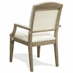Flash Sale ⭐ Bowery Hill Contemporary Upholstered Dining Arm Chair In Natural ⭐ -Cheap Office Chairs Store 2438371 4 L