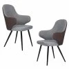 Best Sale 👍 CRO Decor Dining Chair Arm Chair Upholstered Fabric In Gray(Set Of 2) 🥰 -Cheap Office Chairs Store 2440301 L