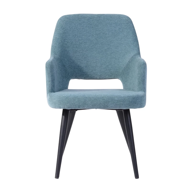 Brand new 👏 CRO Decor Dining Chair Teal Fabric Upholstery Solid Wood Arm Chair In Blue 2PC 🛒 8 Brand new 👏 CRO Decor Dining Chair Teal Fabric Upholstery Solid Wood Arm Chair In Blue 2PC 🛒 - Image 6