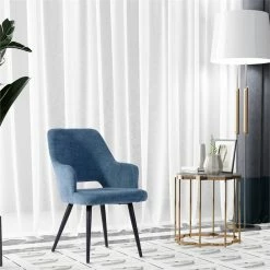 Deals ⭐ CRO Decor Dining Chair Blue Solid Wood Arm Chair Fabric (set Of 2) 🌟 -Cheap Office Chairs Store 2440512 1 L