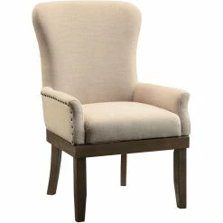 Cheap Office Chairs Store 48 Cheapest 💯 ACME Furniture ACME Landon Arm Chair In Beige Linen & Salvage Brown 🤩