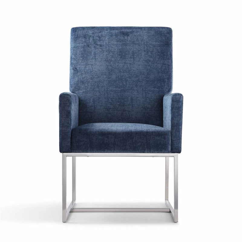Best Sale ❤️ Manhattan Comfort Element Velvet Dining Armchair In Blue 🎁 5 Best Sale ❤️ Manhattan Comfort Element Velvet Dining Armchair In Blue 🎁 - Image 3