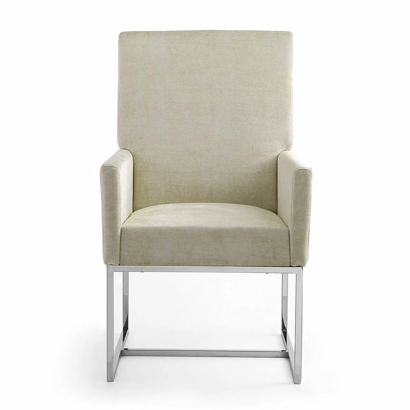 Wholesale ✨ Manhattan Comfort Element Velvet Dining Armchair In Off White Champagne 🔥 5 Wholesale ✨ Manhattan Comfort Element Velvet Dining Armchair In Off White Champagne 🔥 - Image 3