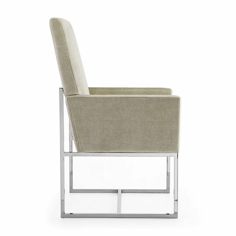 Wholesale ✨ Manhattan Comfort Element Velvet Dining Armchair In Off White Champagne 🔥 6 Wholesale ✨ Manhattan Comfort Element Velvet Dining Armchair In Off White Champagne 🔥 - Image 4