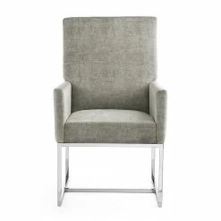 Cheapest ✨ Manhattan Comfort Element Velvet Dining Armchair In Steel Gray 🥰 -Cheap Office Chairs Store 2444803 2 L