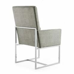 Cheapest ✨ Manhattan Comfort Element Velvet Dining Armchair In Steel Gray 🥰 -Cheap Office Chairs Store 2444803 4 L