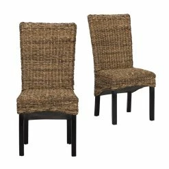 Best deal 😀 Kosas Home Windsor 19.5" Transitional Rattan Abaca Chair In Brown 🌟 -Cheap Office Chairs Store 2447717 5 L